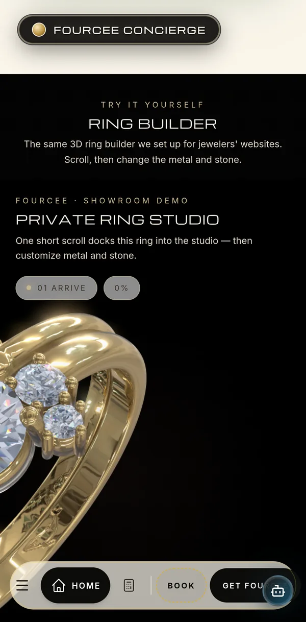 Fourcee on iPhone: the 3D ring builder